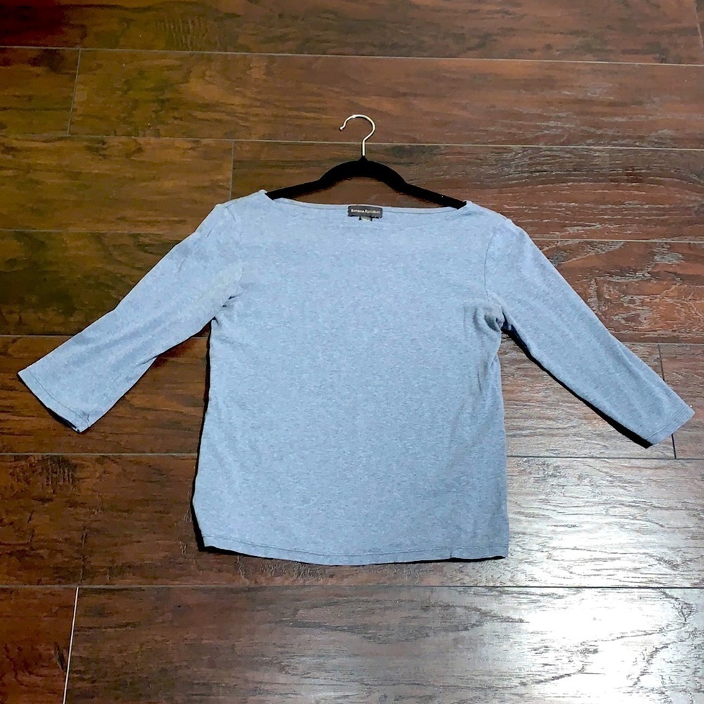 Banana Republic Cotton Gray Quarter Sleeve Tee, sz Small.